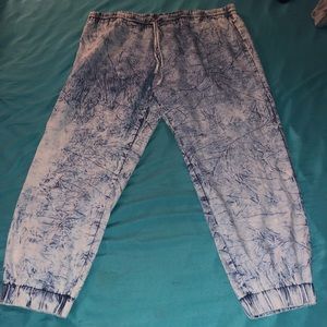 Stone washed jean jogger
